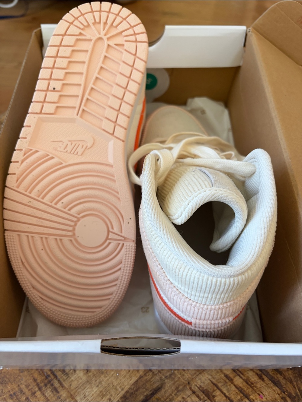 Nike Kids High-Top Sneakers in Cream & Light Peach